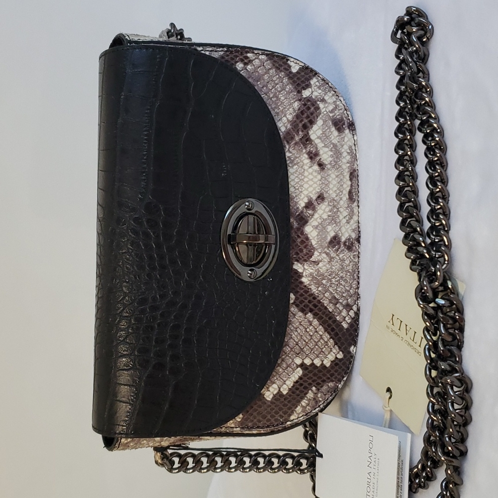 NWT Vittoria Napoli Made in Italy Leather Magia Crossbody Bag Snake